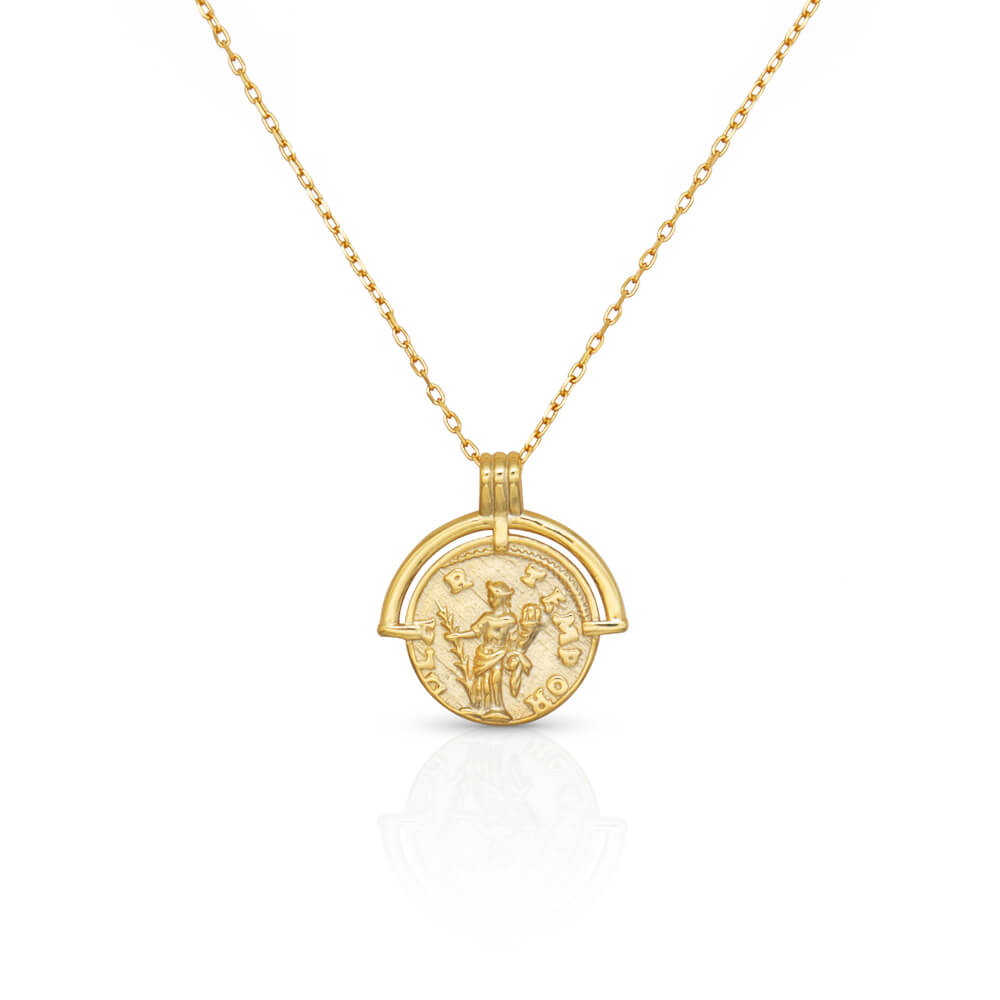 Roman Gold Coin Pendant Necklace