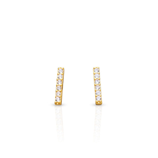 Amaya Gold Pavé Bar Stud Earring