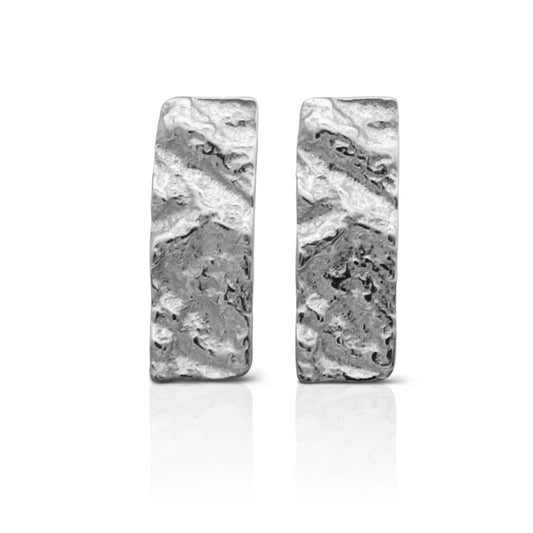 Amias Silver Foil Drop Stud Earrings