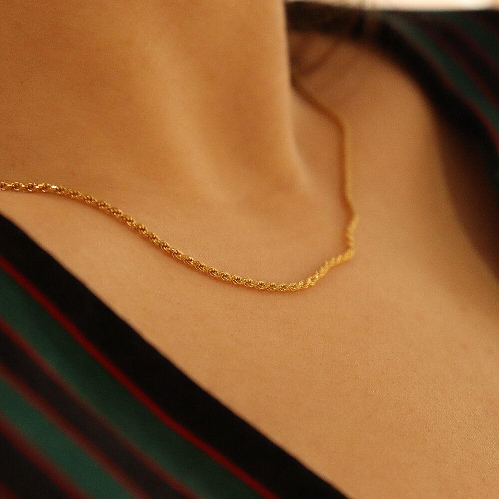 Celine Gold Rope Chain Necklace