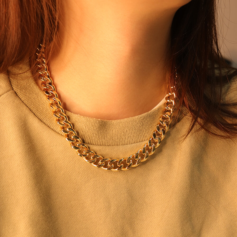 Dhillon Gold Chunky Cuban Chain Necklace