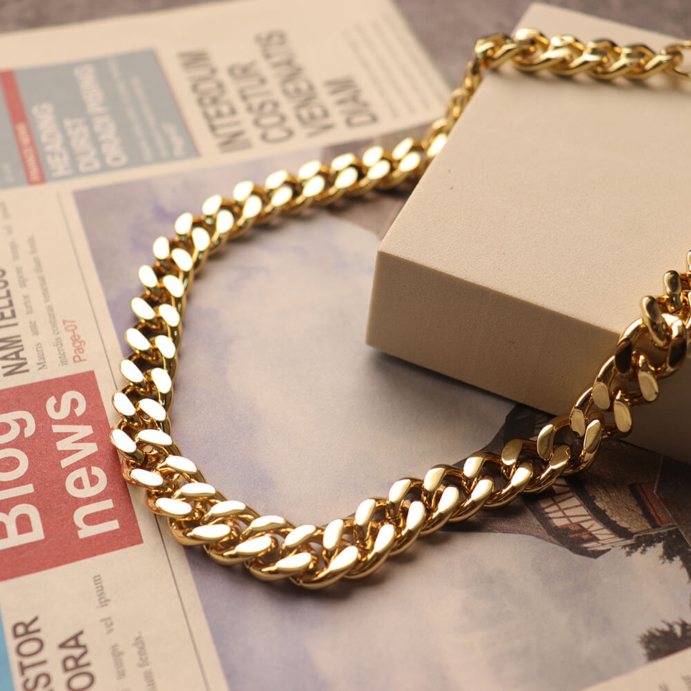 Dhillon Gold Chunky Cuban Chain Necklace