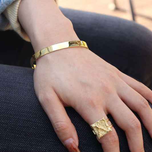 Leo Gold Cuff Bracelet