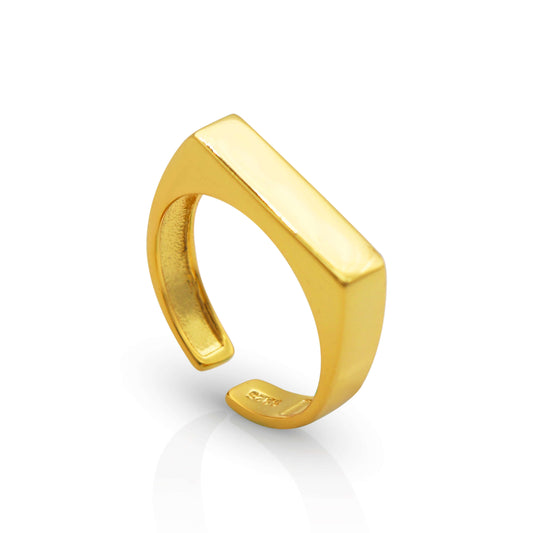 Maxim Flat Gold Bar Ring