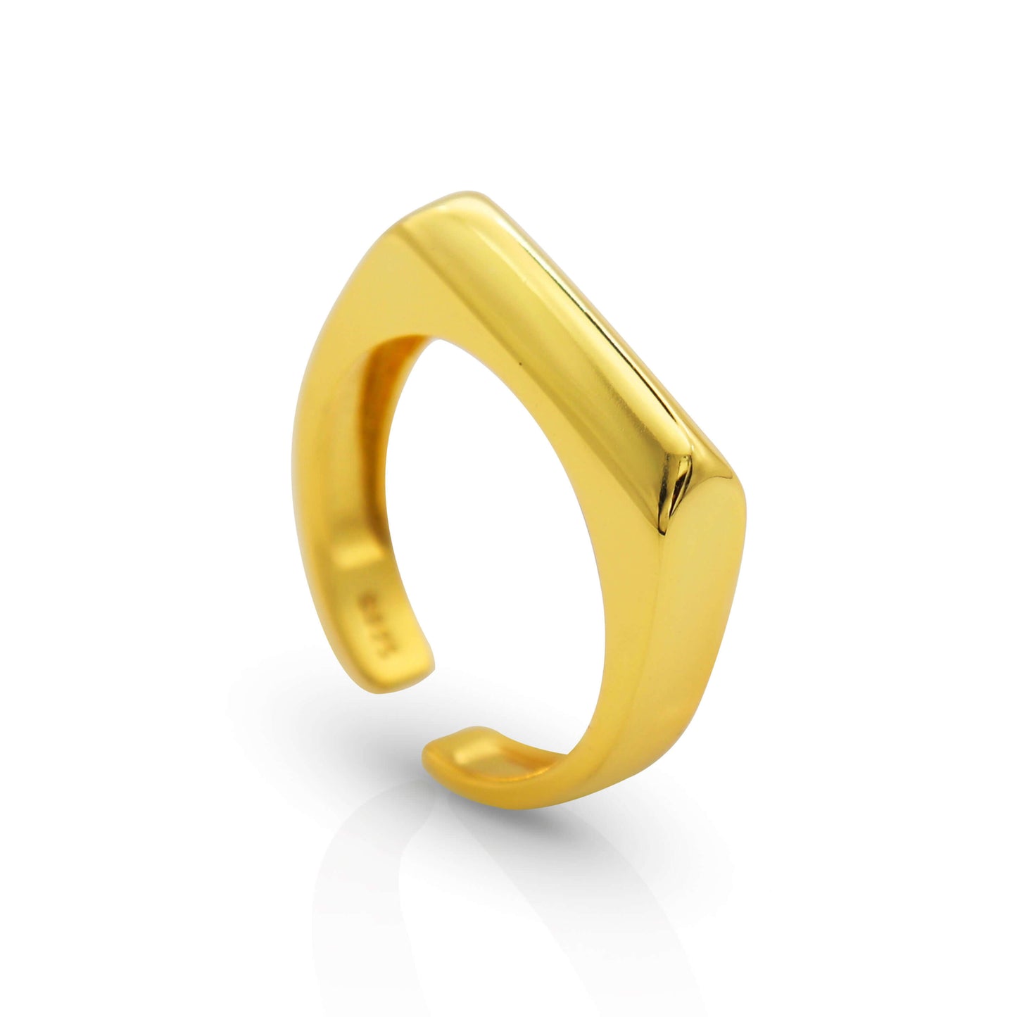 Maxim Raised Gold Bar Ring