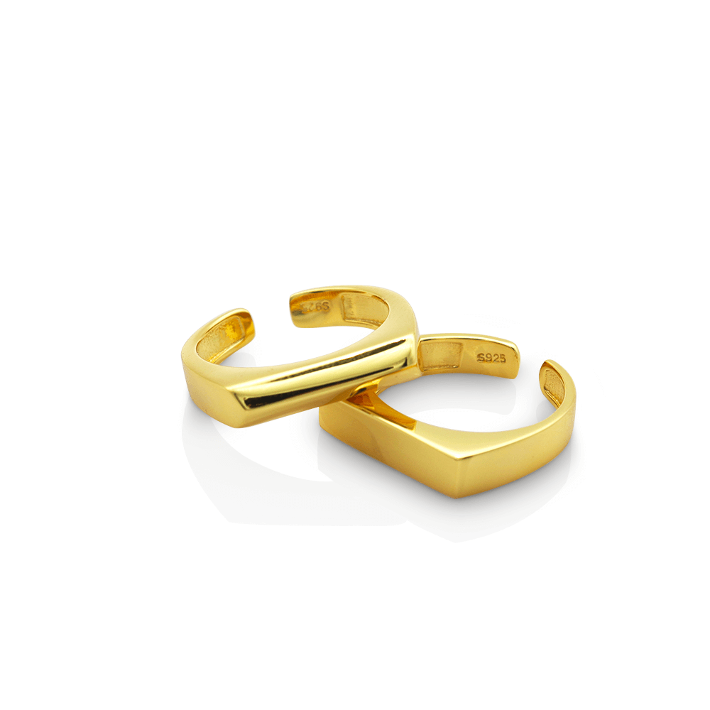 Maxim Raised Gold Bar Ring