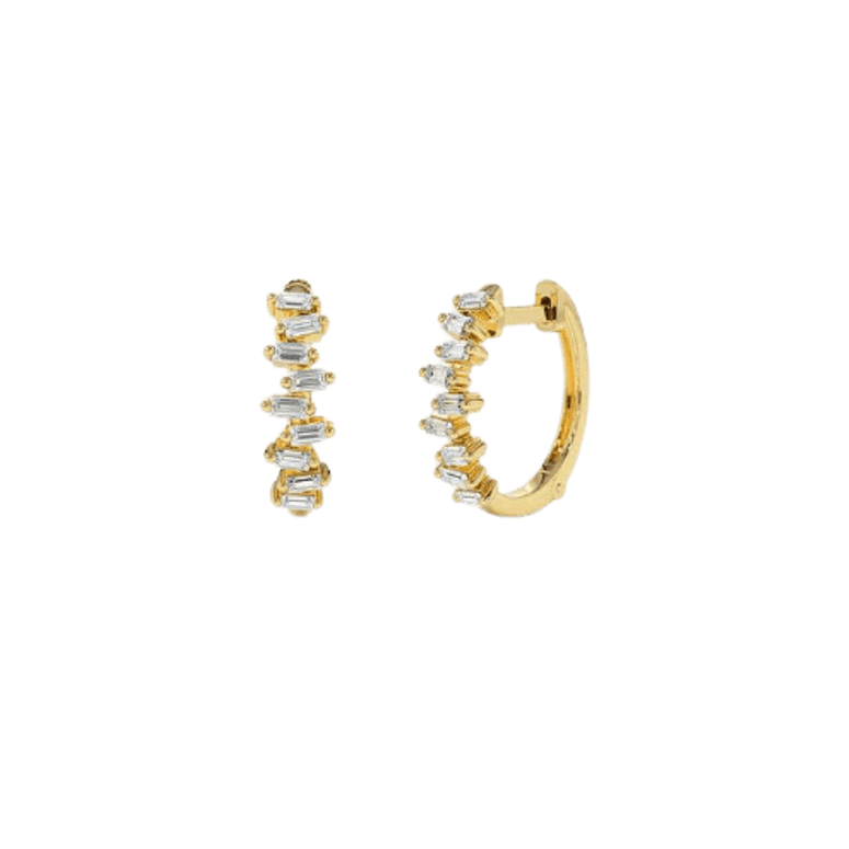 Raya Gold CZ Huggie Earrings