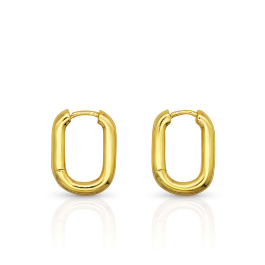 Remy Gold Rectangle Huggie Earrings