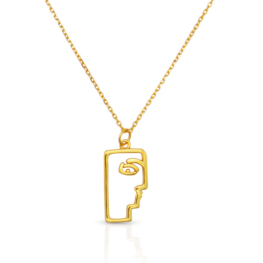 Schekinah Gold Face Pendant Necklace